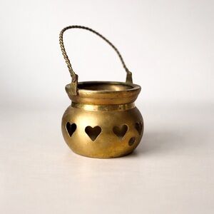 3 / $50 Vintage Brass Heart Lantern Candle Holder – Romantic Rustic Decor